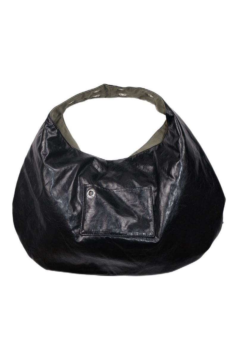 EYELET LEATHER BAG - LARGE (BLACK)