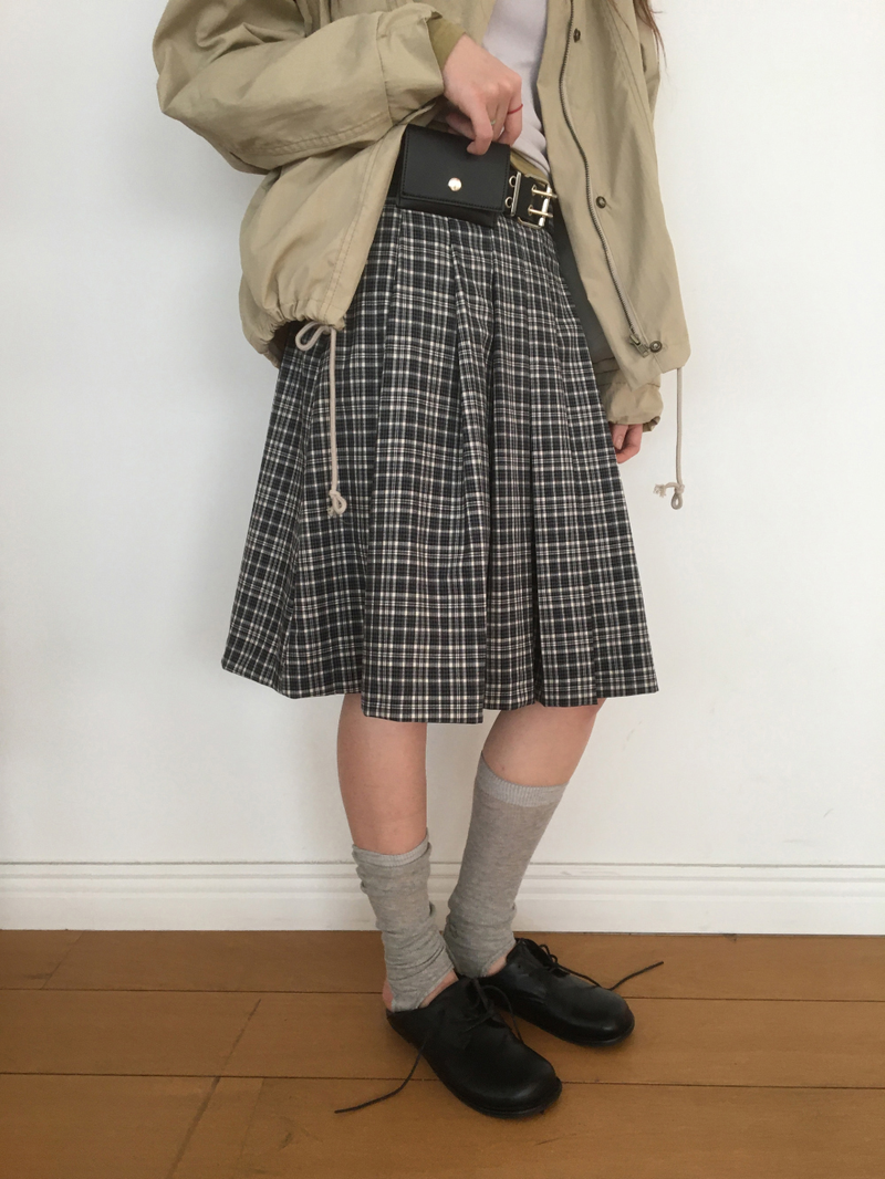 YWD PLAID PLEATS SKIRT (3color)