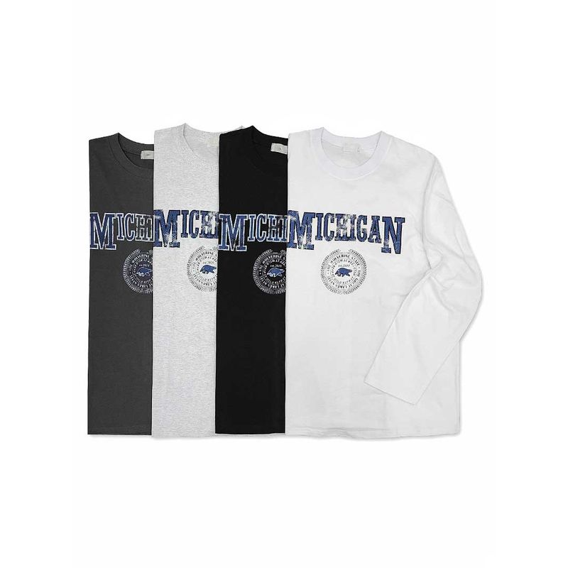 Oversized Vintage Michigan Long Sleeve Tee