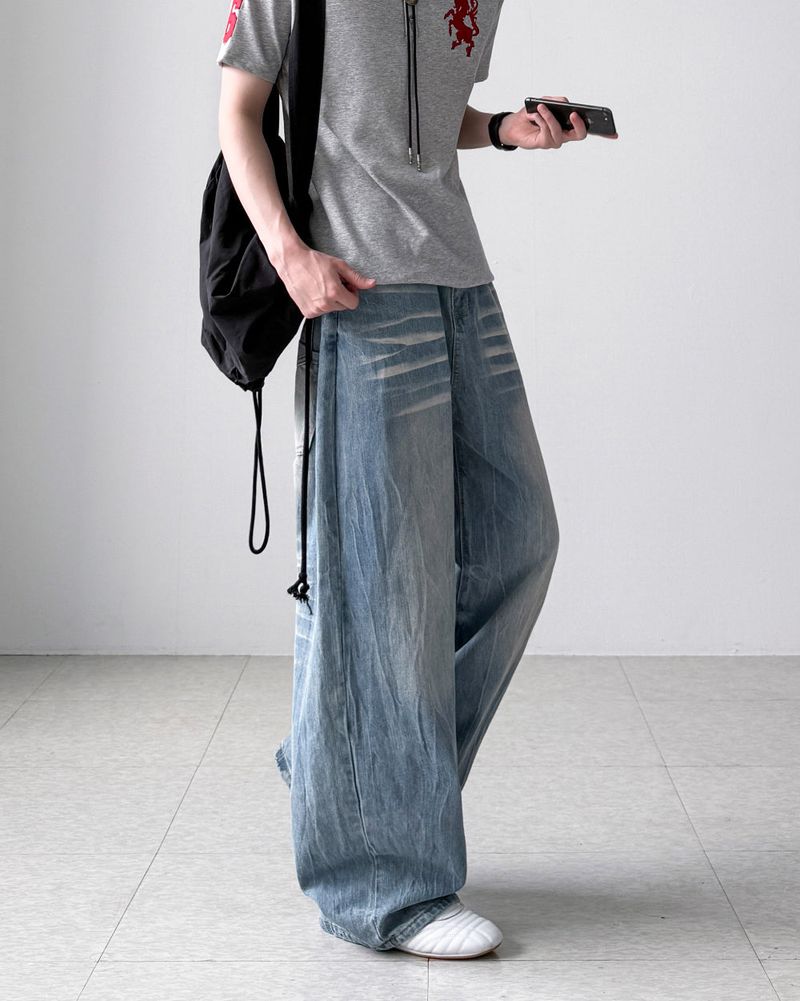 Visor Wrinkle Wide Denim