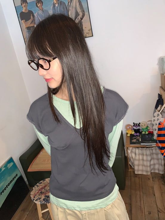 26SS★ [BAONHAUS] Seden Modal Layered Round T-shirt