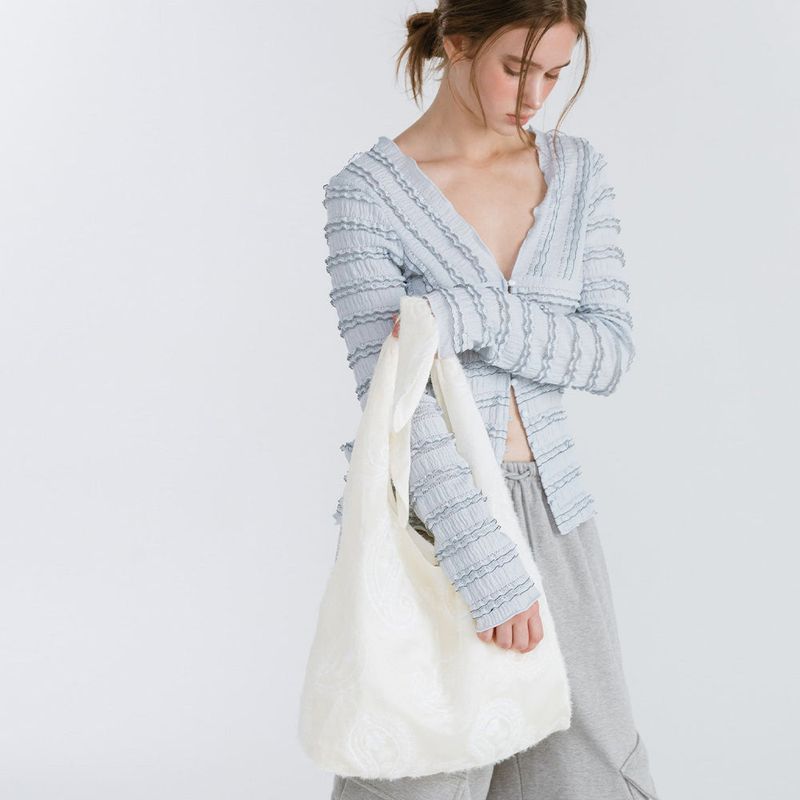 SOFT ROUND ORGANZA BAG / IVORY