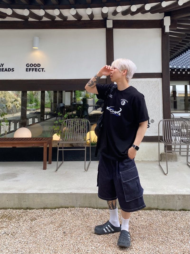 Stitch Bermuda Cargo Denim