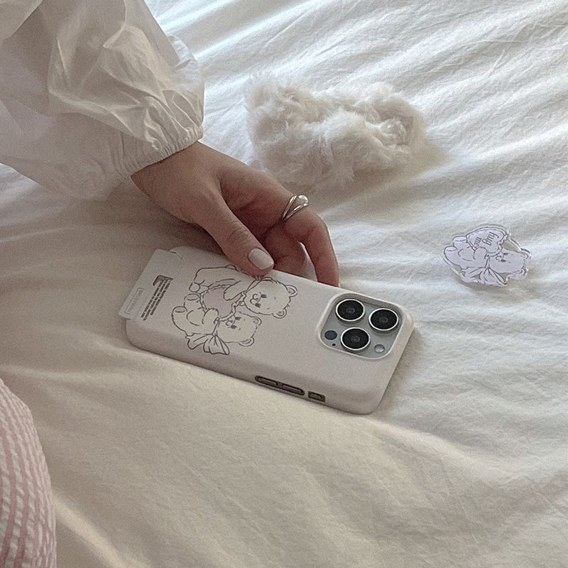 [Mademoment] vintage heart bear design iphone card case