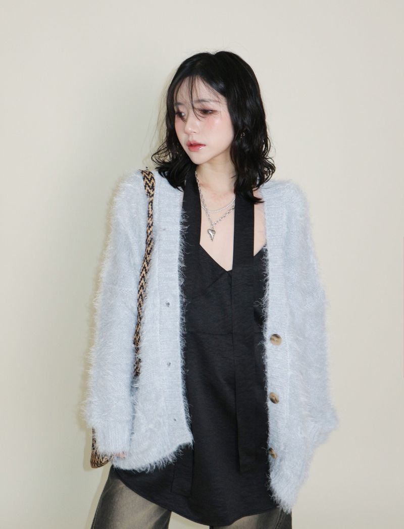 Featheryan Rouge Long Angora Cardigan