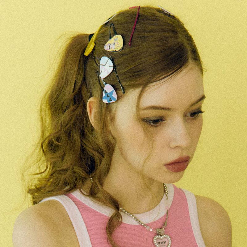 [SET] Funky Logo Pick Hairpin _ MX