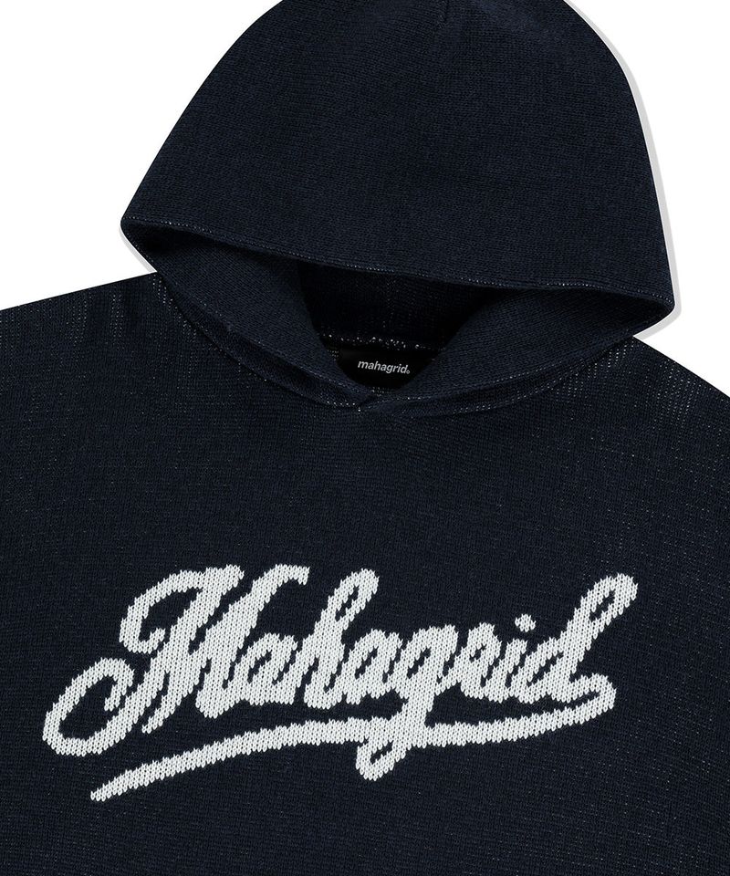 SCRIPT LOGO KNIT HOODIE