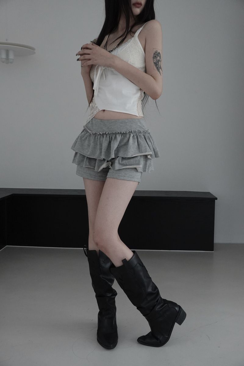 cancan skirt pants (2color)