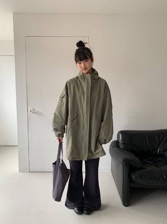Reget Hood Long Bomber Jacket
