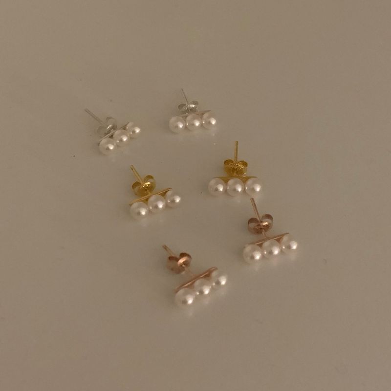  (silver925) スリーパールピアス *silver