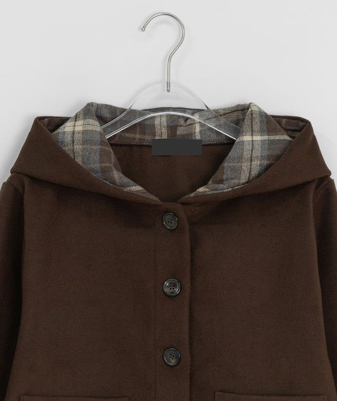 Skimbe Frill Hood Short Coat