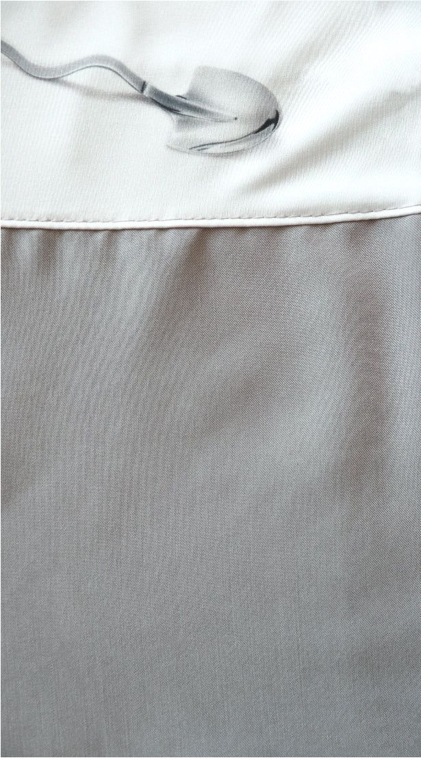 MEDITATIVE IMAGE MAXI SKIRT(GRAY)