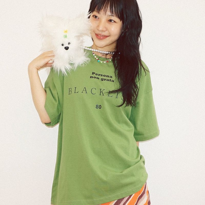 KOOKEESEE（クキシ）の「Blacklist lettering Short tee (Green)（Tops）」