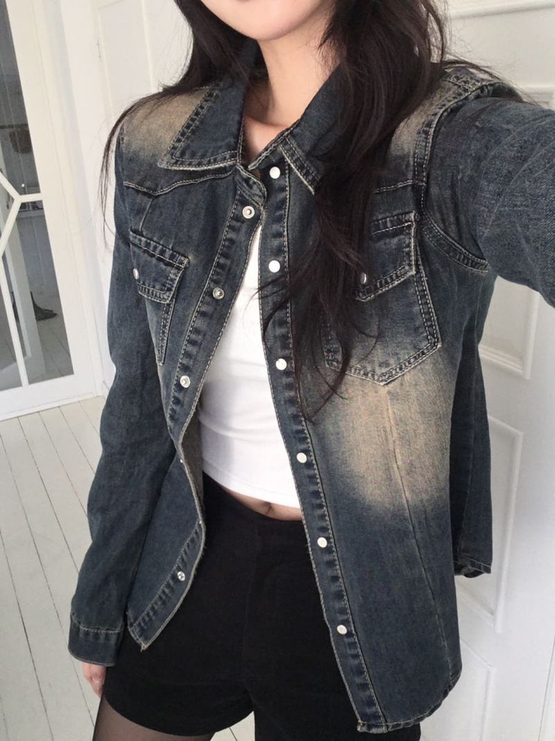 moroi(モロイ)の「Washed Denim Shirt(Tops)」