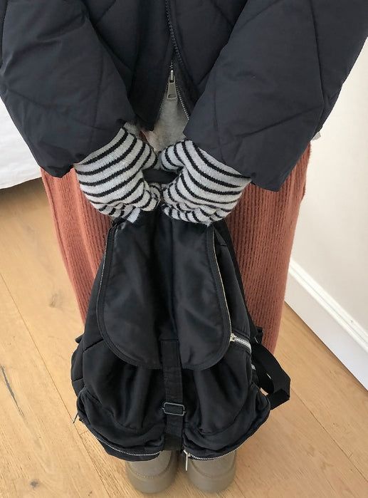 Pundero Wool Stripe Knit Gloves