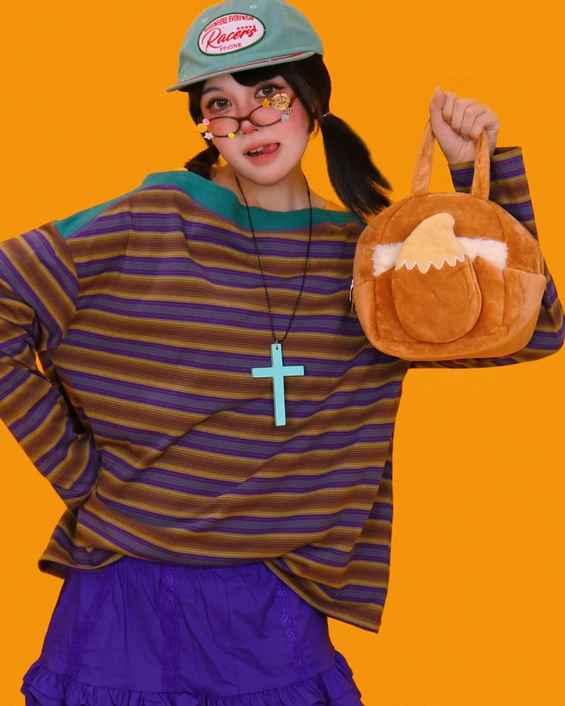 Aoi striped box long T (2color)