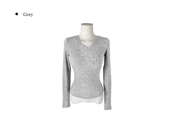 Barget Slim V-neck Button T-shirt