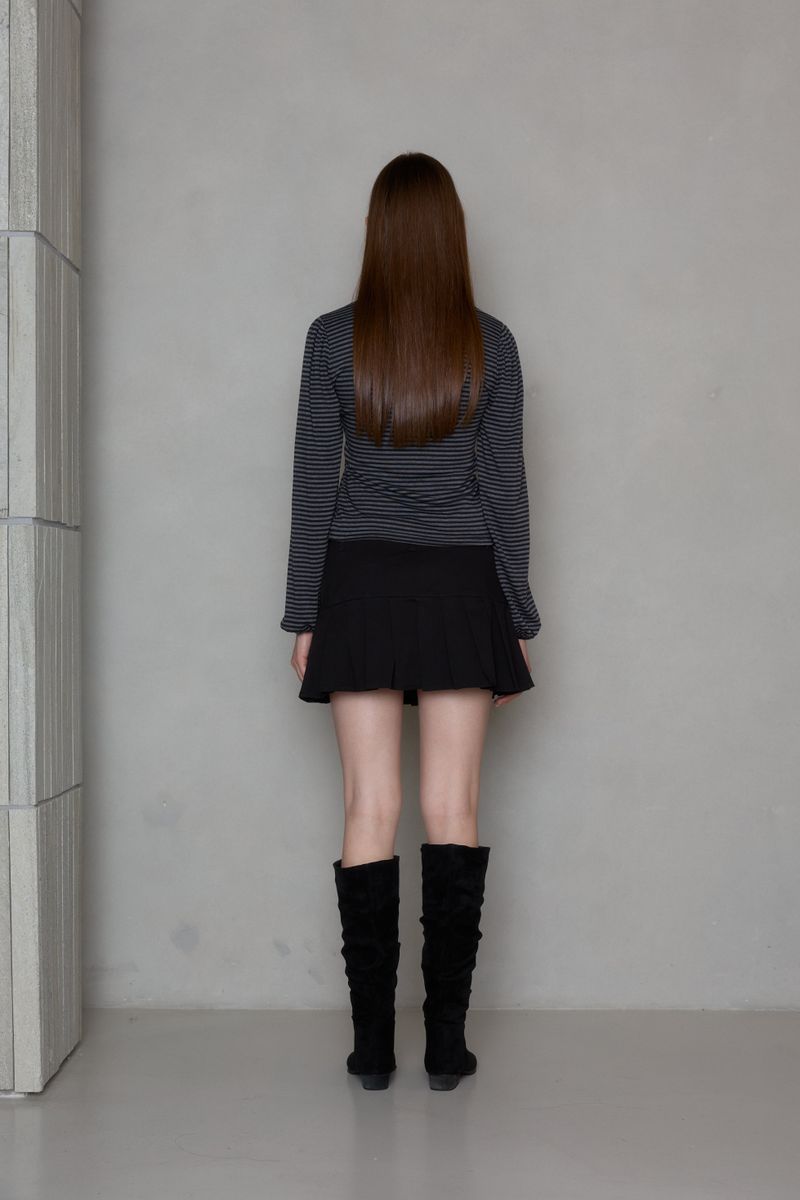 GAZE EYELET PLEATS SKIRT