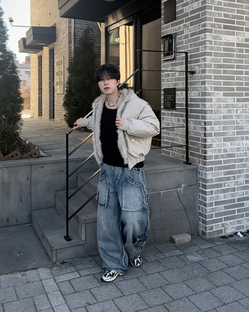 Morik Utility Pocket Wide Denim Pants