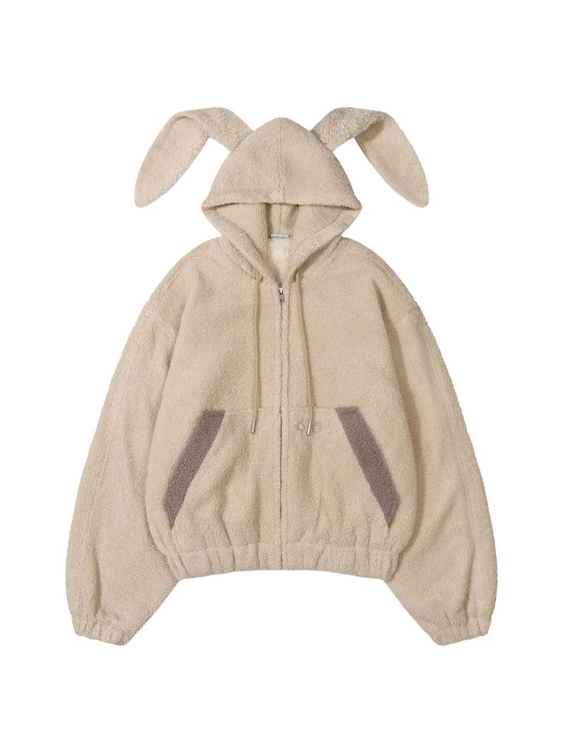 EARTHJIGU（アースジグ）の「フラッフィー バニー ジャケット (IVORY)（ジャケット/アウター）」