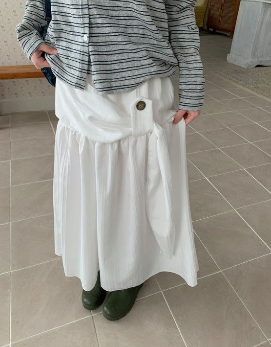 BAON（バオン）の「Natan Shirring Belt Banding Long Skirt（Skirts）」