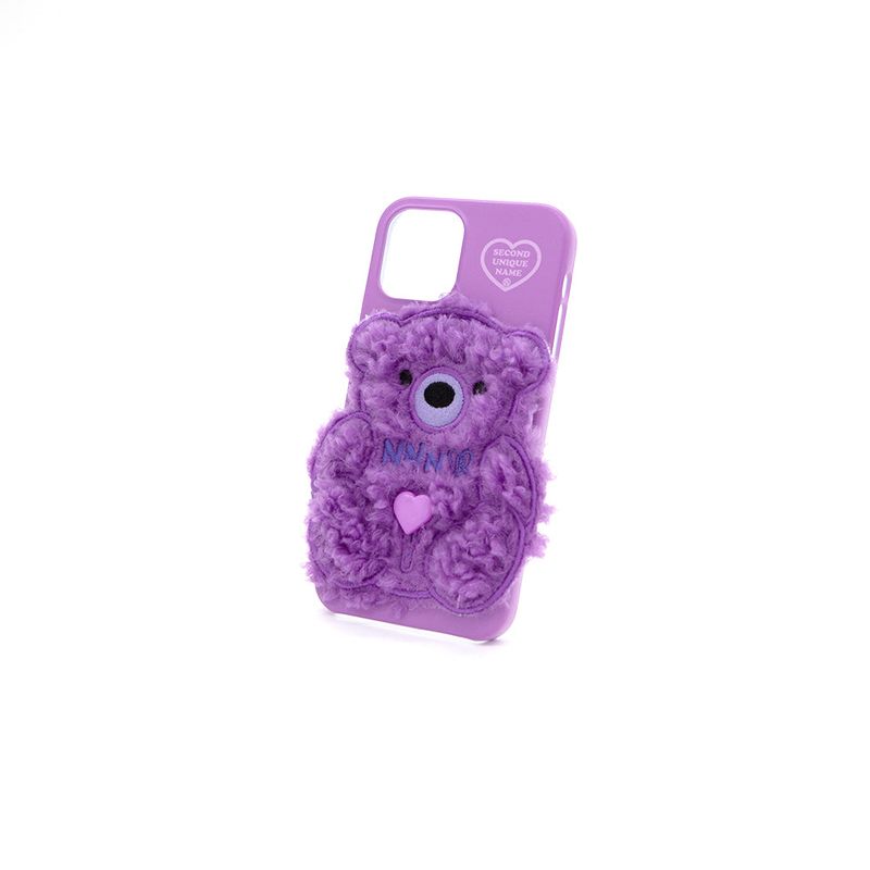 SUN CASE PATCH FLEECE BEAR SPARKLING PURPLE