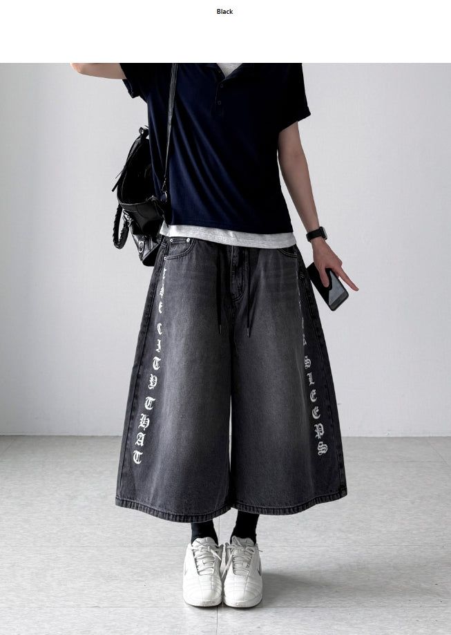 Able Lettering Bermuda Denim