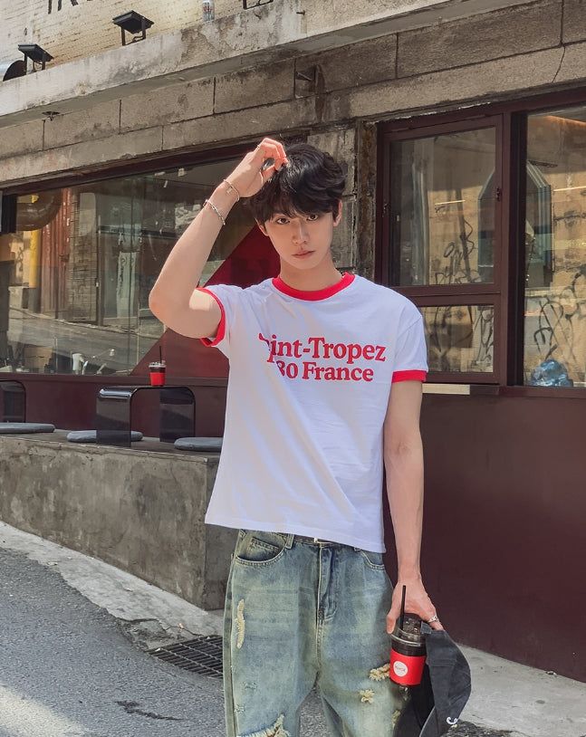 Subard Ringer Printed Short Sleeve T-shirt