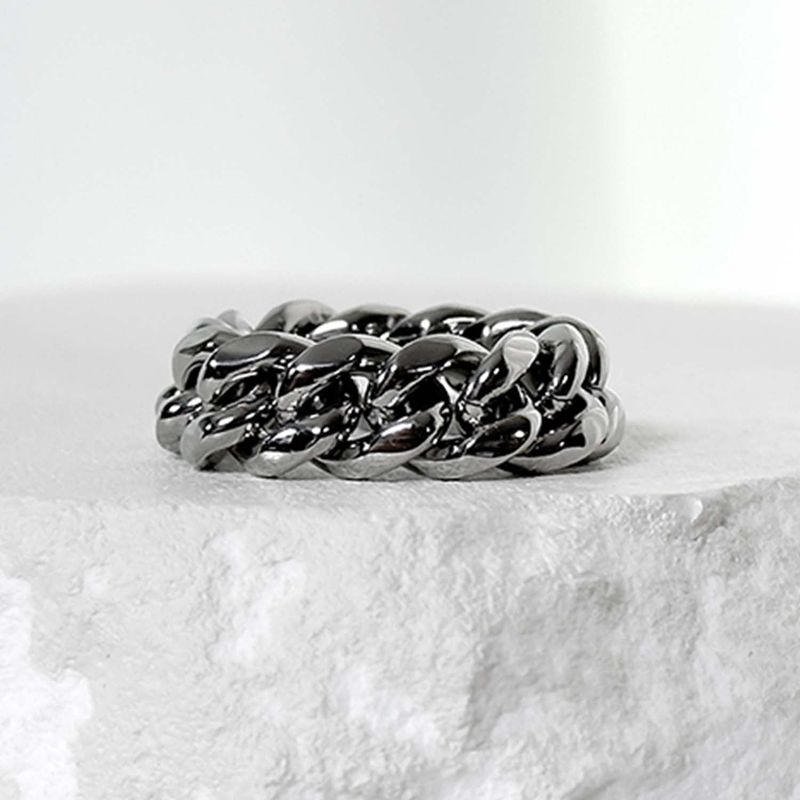 BLESSED BULLET（ブレスドブレット）の「SS-blackline カーブチェーンリング_5/6/8mm_SILVER（アクセサリー）」