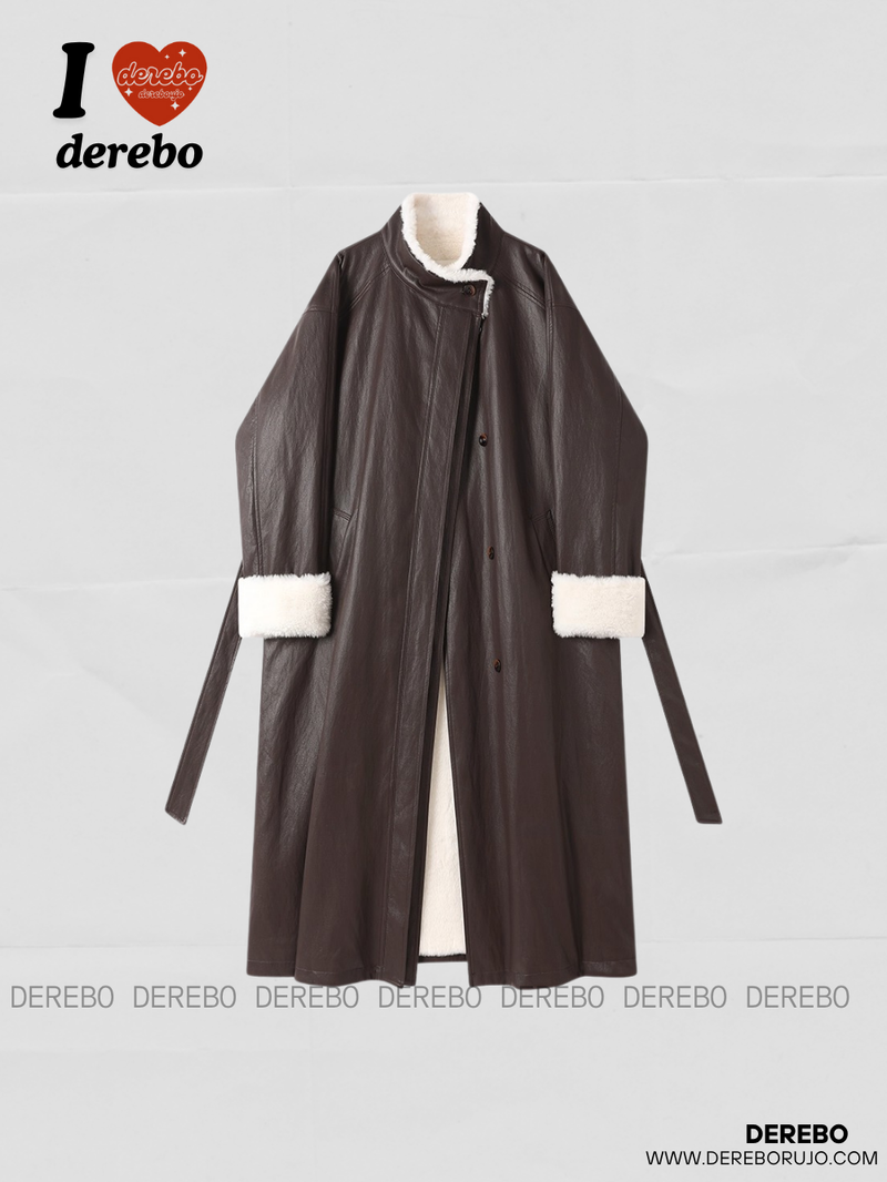 Signature Leather Warm Long Coat