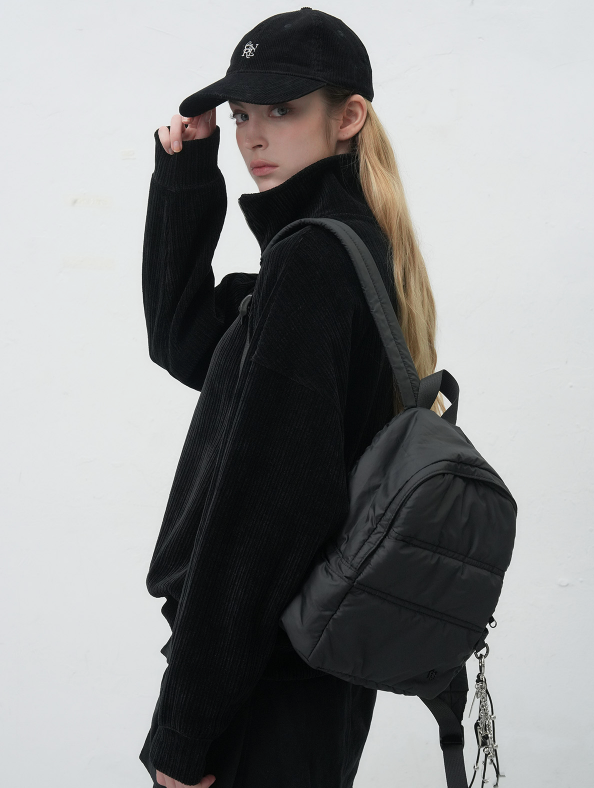 padded mini backpack - black            