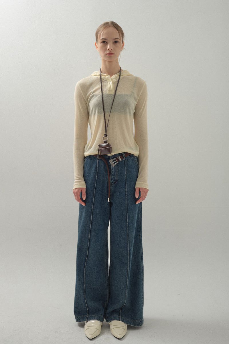 Mild Tencel Hoodie Top_Cream