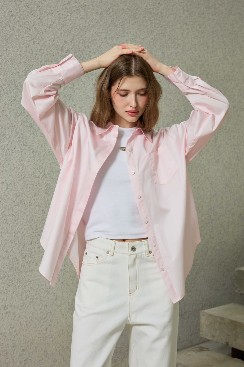 BRIGHT OVERSIZED SHIRT / PINK