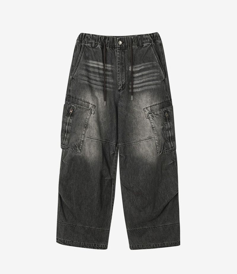 No.1376 zipper cago denim WD string PT
