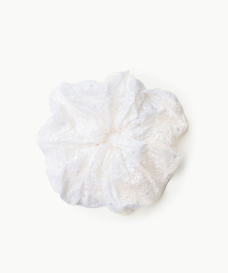Lace Big Scrunchie - White