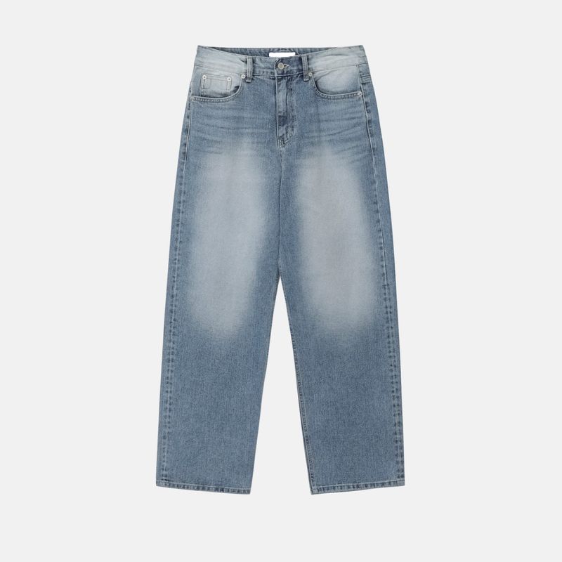 LMN Chrome Semi Wide Brush Denim Pants (4 colors)