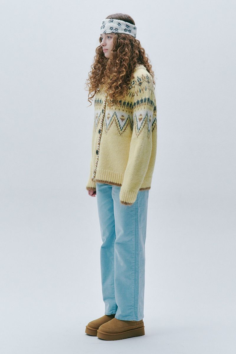 Atelier Jacquard Knit Cardigan [Lemon]