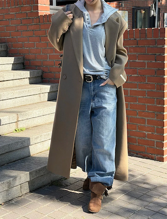 [Unisex] Max double long coat(2color)