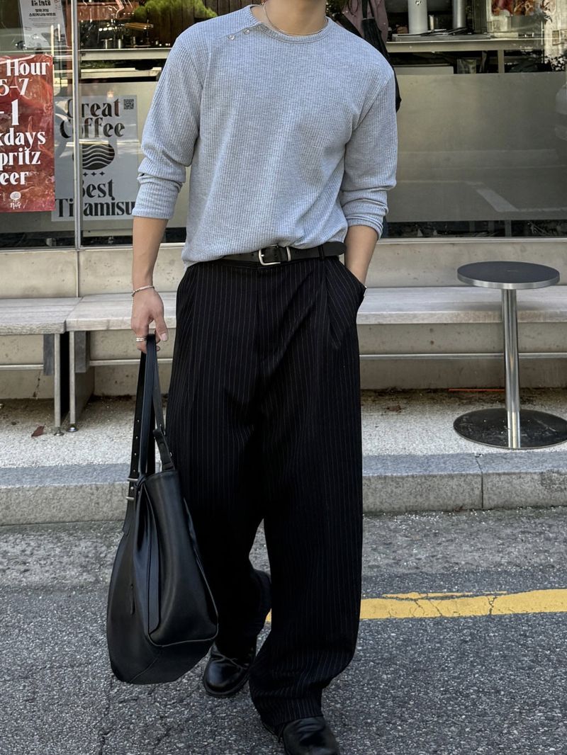 Dart pin stripe slacks
