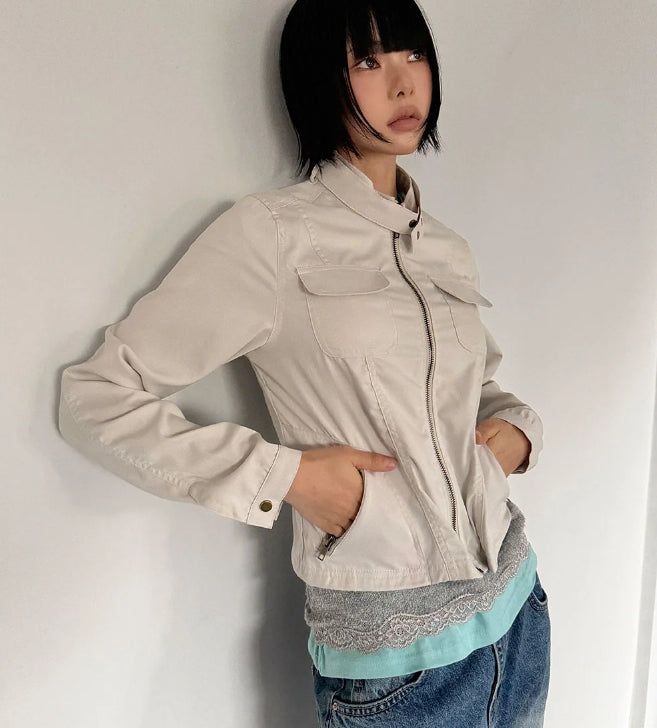 STRAP BIKER JACKET