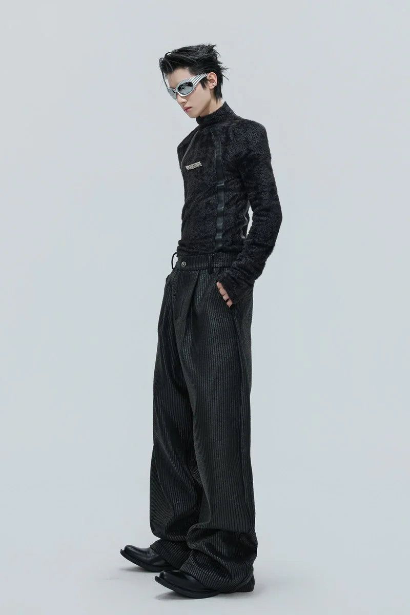 Deconstructed Fleece Turtleneck Top