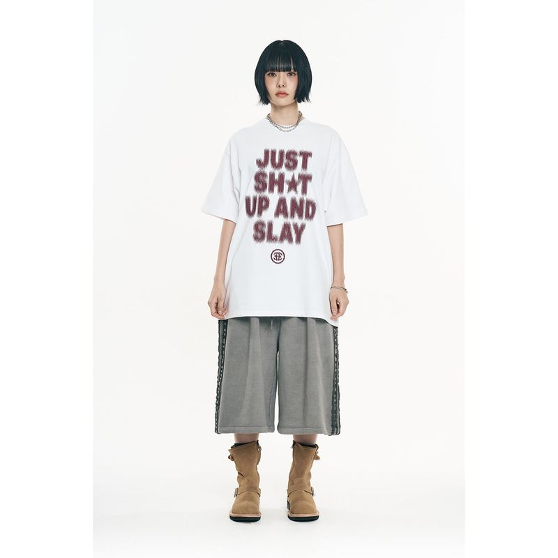 Cut-off Bermuda Sweatpants - Light Grey