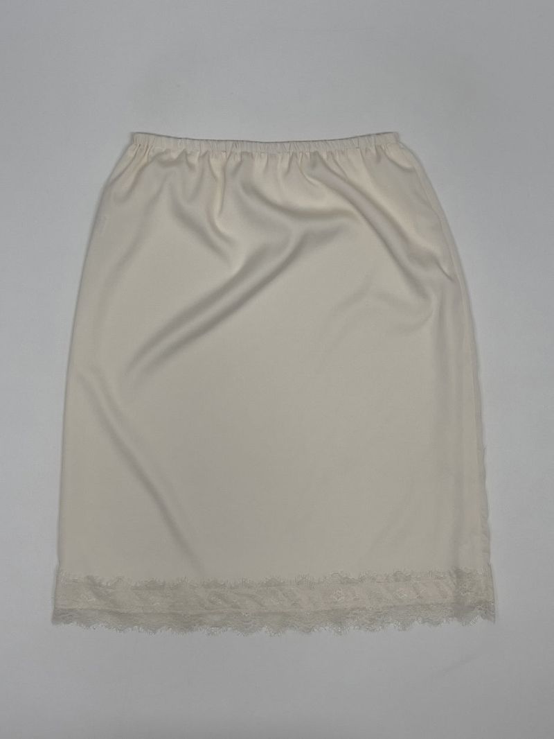 Lace Satin Midi Skirt