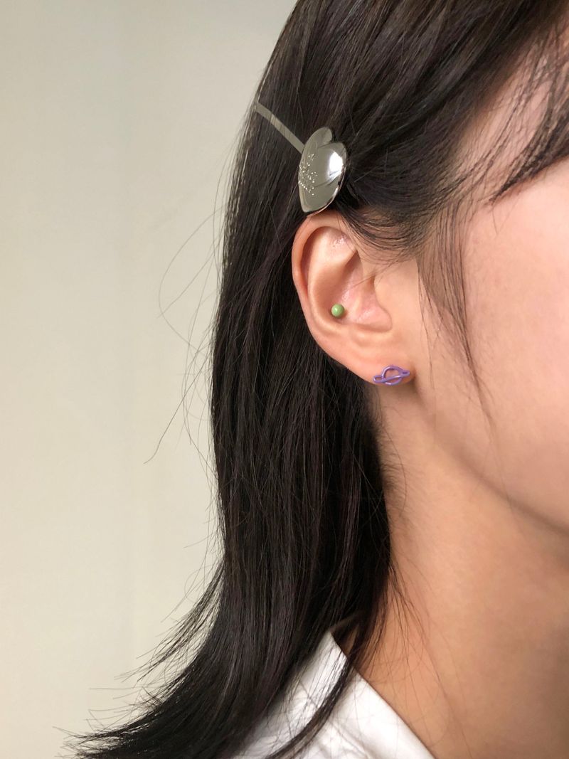パステルドゥードゥルピアス（パープル）-チューリップ