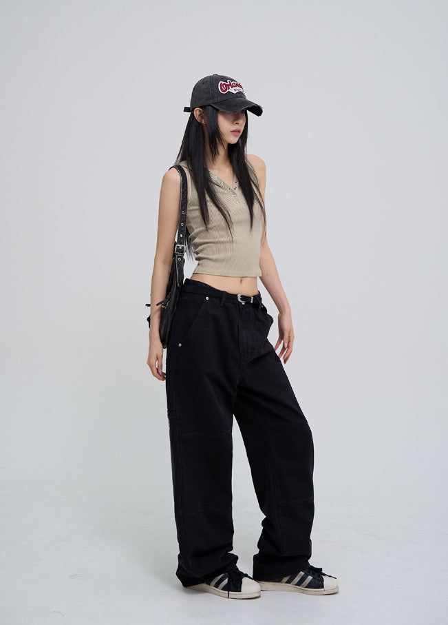 Julie Pig Ribbed Snap Hood Sleeveless