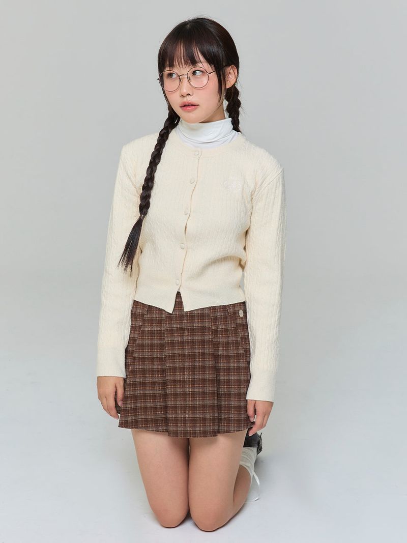 EMBROIDERED TWIST CARDIGAN - IVORY