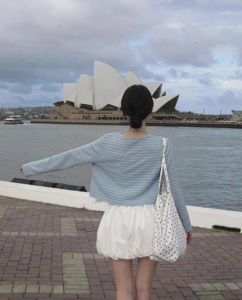 [MADE] Ghibli, striped cropped cardigan