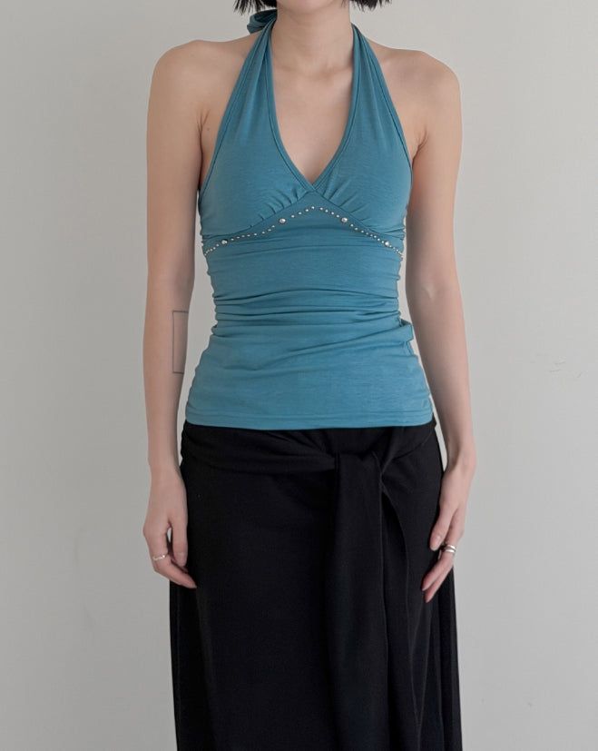 Ariel Studded Halter Top
