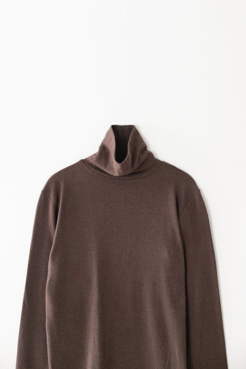 Basic turtle neck T-shirts (Brown)