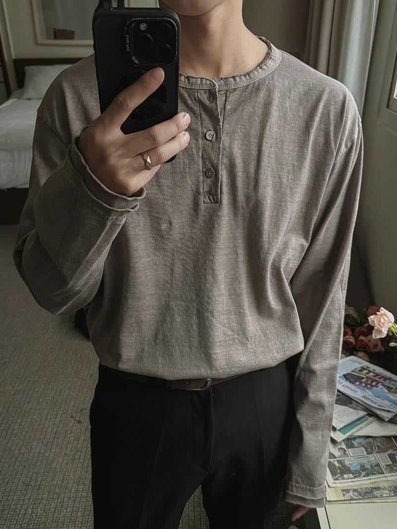ASCLO（エジュクロ）の「ASCLO Vintage Pig Henry Neck T Shirt (3color)（Tops）」